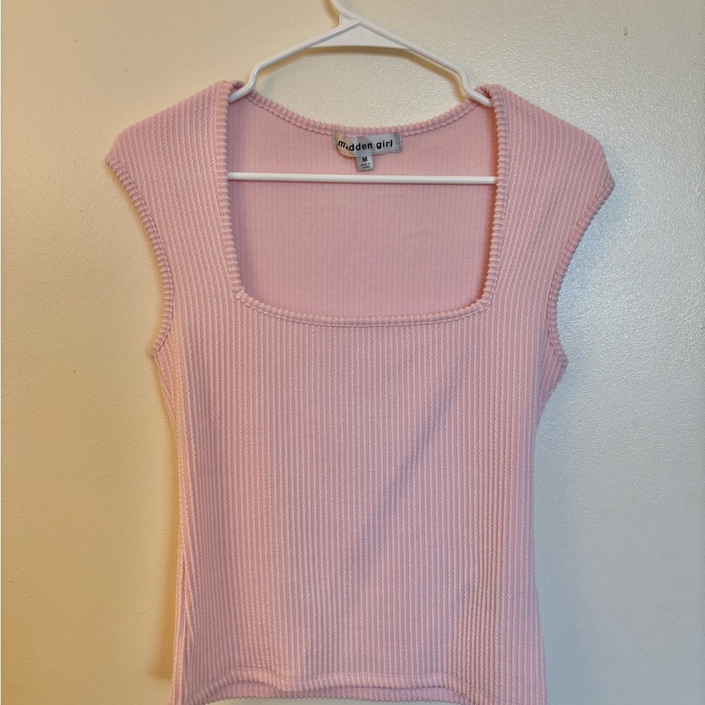 Madden Girl Soft Pink Sleeveless Ribbed Top NWOT